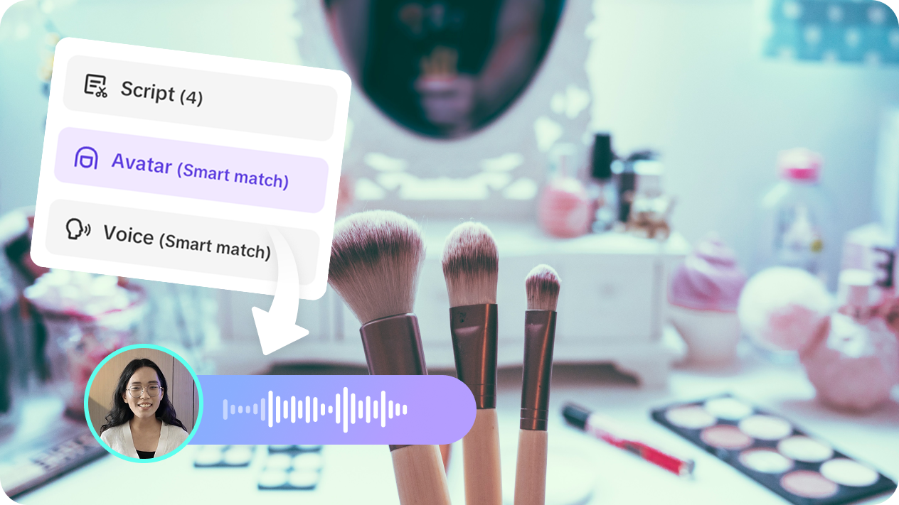 Select AI avatar & voiceover to match your needs